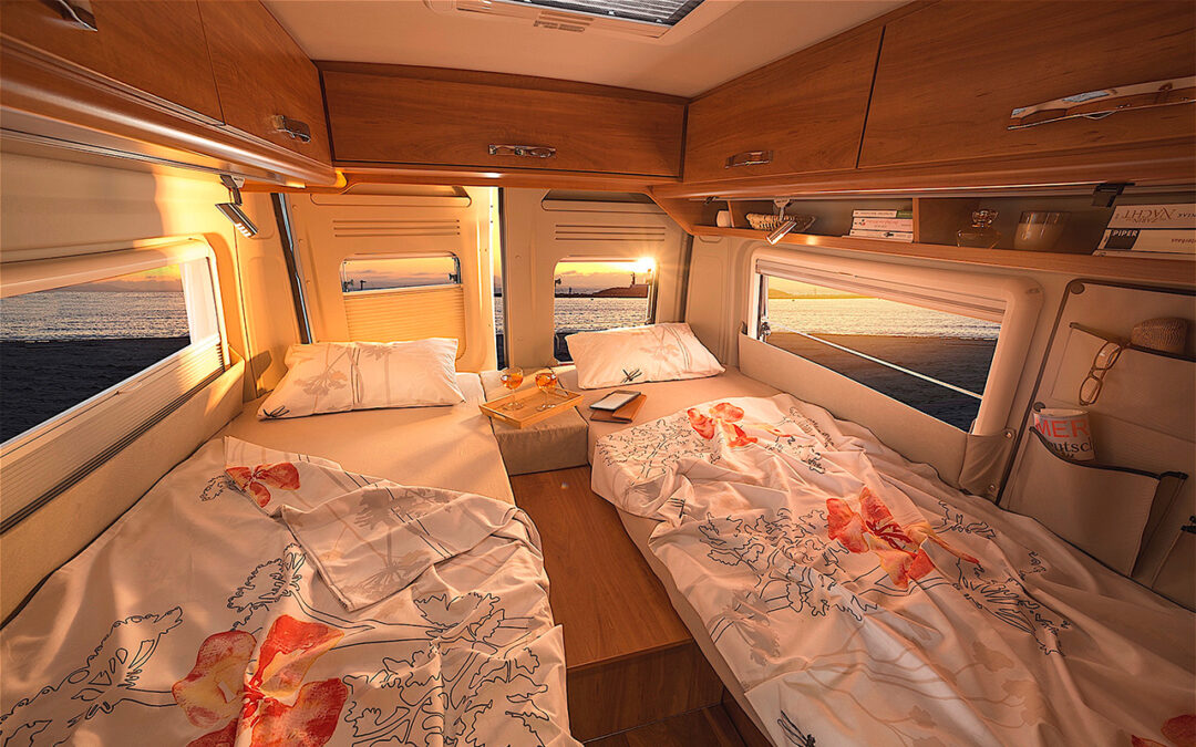 Buscampers met enkele bedden